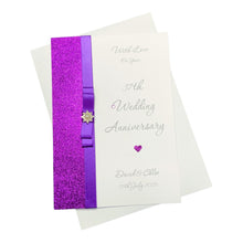Load image into Gallery viewer, 37th Wedding Anniversary Card - Alabaster 37 Year Thirty Seventh Anniversary -14 Colour Coice - Luxury Bow
