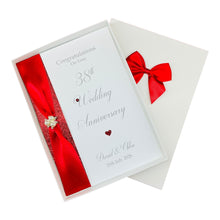 Load image into Gallery viewer, 38th Wedding Anniversary Card - Tourmaline 38 Year Thirty Eighth Anniversary Luxury Greeting Card Personalised
