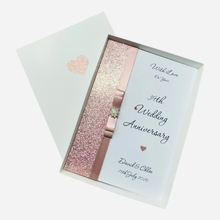 Load image into Gallery viewer, 39th Wedding Anniversary Card - Lace 39 Year Thirty Ninth Anniversary - 18 Colour Coice - Luxury Bow
