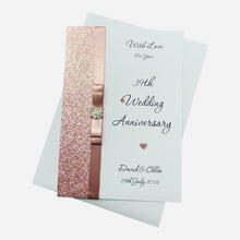Load image into Gallery viewer, 39th Wedding Anniversary Card - Lace 39 Year Thirty Ninth Anniversary - 18 Colour Coice - Luxury Bow
