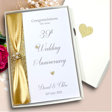 Load image into Gallery viewer, 39th Wedding Anniversary Card - Lace 39 Year Thirty Ninth Anniversary Luxury Greeting Card Personalised
