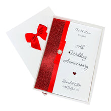 Load image into Gallery viewer, 39th Wedding Anniversary Card - Lace 39 Year Thirty Ninth Anniversary - 18 Colour Coice - Luxury Bow

