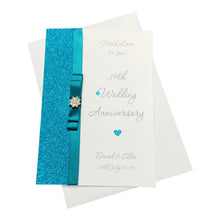 Load image into Gallery viewer, 39th Wedding Anniversary Card - Lace 39 Year Thirty Ninth Anniversary -14 Colour Coice - Luxury Bow
