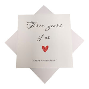 3rd Anniversary Card - Leather 3 Years Greeting Card Personalised - Year Of Us