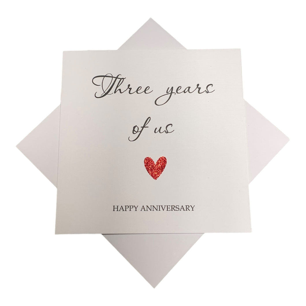 3rd Anniversary Card - Leather 3 Years Greeting Card Personalised - Year Of Us