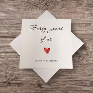 40th Anniversary Card - Ruby 40 Years Greeting Card Personalised - Year Of Us