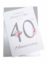 Load image into Gallery viewer, 40th Wedding Anniversary Card - Ruby - FN 40
