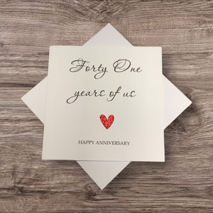 41st Anniversary Card - 41 Years Greeting Card Personalised - Year Of Us