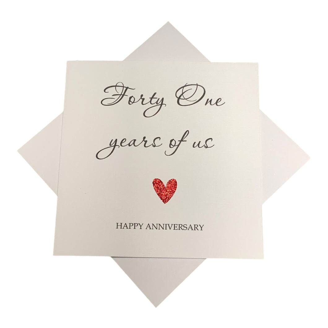 41st Anniversary Card - 41 Years Greeting Card Personalised - Year Of Us