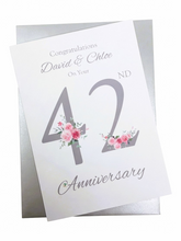 Load image into Gallery viewer, 42nd Wedding Anniversary Card - Clock - FN 42

