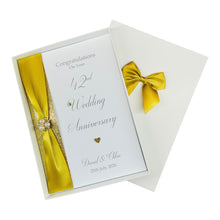 Load image into Gallery viewer, 42nd Wedding Anniversary Card - Clock 42 Year Forty Second Anniversary Luxury Greeting Card Personalised
