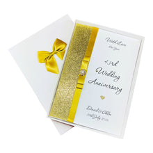 Load image into Gallery viewer, 43rd Wedding Anniversary Card - Entertainment 43 Year Forty Third Anniversary - 18 Colour Coice - Luxury Bow
