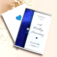 Load image into Gallery viewer, 45th Wedding Anniversary Card - Sapphire 45 Year Forty Fifth Anniversary - 18 Colour Coice - Luxury Bow

