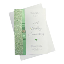 Load image into Gallery viewer, 45th Wedding Anniversary Card - Sapphire 45 Year Forty Fifth Anniversary -14 Colour Coice - Luxury Bow

