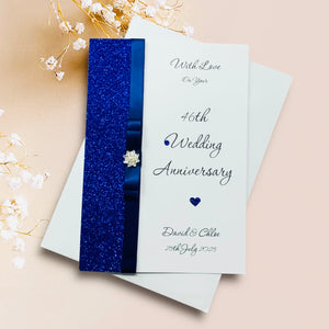 46th Wedding Anniversary Card - Games 46 Year Forty Sixth Anniversary - 18 Colour Coice - Luxury Bow
