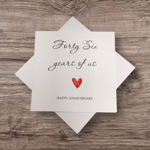 46th Anniversary Card - 46 Years Greeting Card Personalised - Year Of Us
