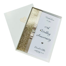 Load image into Gallery viewer, 47th Wedding Anniversary Card - Garden 47 Year Forty Seventh Anniversary - 18 Colour Coice - Luxury Bow
