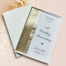 Load image into Gallery viewer, 47th Wedding Anniversary Card - Garden 47 Year Forty Seventh Anniversary - 18 Colour Coice - Luxury Bow
