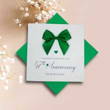Load image into Gallery viewer, 47th Anniversary Card - 47 Year Wedding Anniversary Luxury Greeting Card Personalised - Regal Bow
