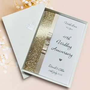 48th Wedding Anniversary Card - Home Improvement 48 Year Forty Eighth Anniversary - 18 Colour Coice - Luxury Bow