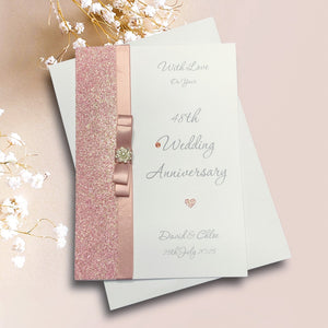 48th Wedding Anniversary Card - Home Improvement 48 Year Forty Eighth Anniversary -14 Colour Coice - Luxury Bow