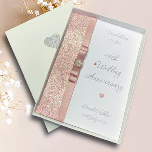 48th Wedding Anniversary Card - Home Improvement 48 Year Forty Eighth Anniversary -14 Colour Coice - Luxury Bow