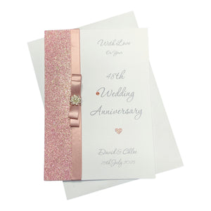 48th Wedding Anniversary Card - Home Improvement 48 Year Forty Eighth Anniversary -14 Colour Coice - Luxury Bow