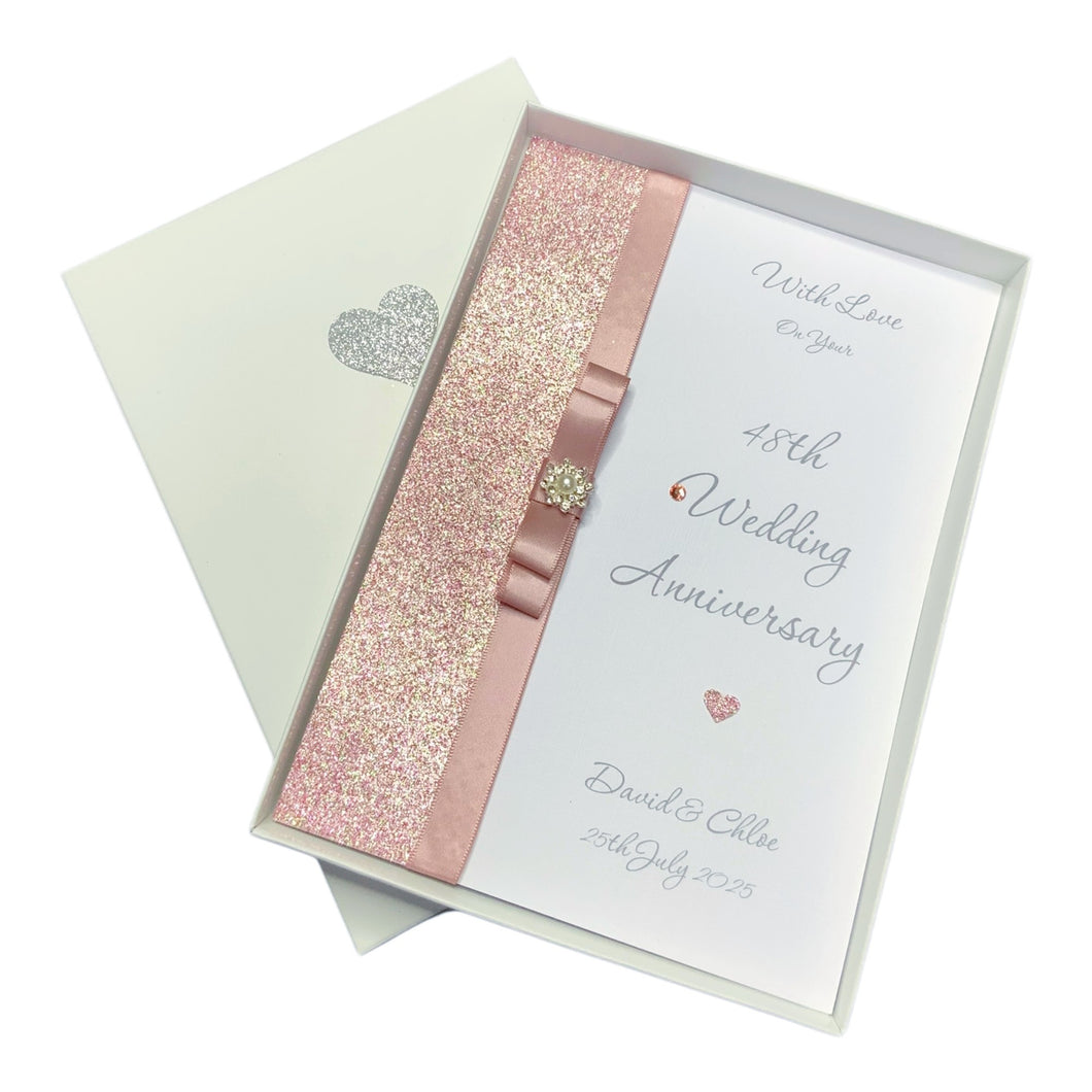 48th Wedding Anniversary Card - Home Improvement 48 Year Forty Eighth Anniversary -14 Colour Coice - Luxury Bow