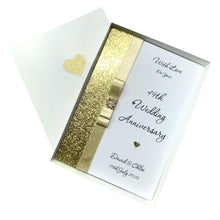 Load image into Gallery viewer, 49th Wedding Anniversary Card - Copper 49 Year Forty Ninth Anniversary - 18 Colour Coice - Luxury Bow
