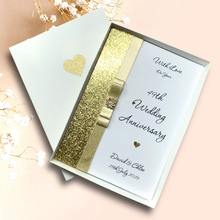 Load image into Gallery viewer, 49th Wedding Anniversary Card - Copper 49 Year Forty Ninth Anniversary - 18 Colour Coice - Luxury Bow
