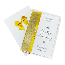 Load image into Gallery viewer, 49th Wedding Anniversary Card - Copper 49 Year Forty Ninth Anniversary - 18 Colour Coice - Luxury Bow
