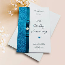 Load image into Gallery viewer, 51st Wedding Anniversary Card - Photo Camera 51 Year Fifty First Anniversary - 18 Colour Coice - Luxury Bow
