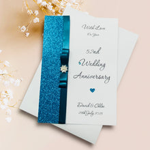 Load image into Gallery viewer, 52nd Wedding Anniversary Card - Bath Spa 52 Year Fifty Second Anniversary - 18 Colour Coice - Luxury Bow
