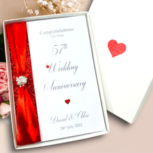 Load image into Gallery viewer, 57th Wedding Anniversary Card - Night 57 Year Fifty Seventh Anniversary Luxury Greeting Personalised
