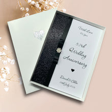 Load image into Gallery viewer, 53rd Wedding Anniversary Card - Plastic 53 Year Fifty Third Anniversary - 18 Colour Coice - Luxury Bow
