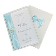 Load image into Gallery viewer, 53rd Wedding Anniversary Card - Plastic 53 Year Fifty Third Anniversary Luxury Greeting Personalised
