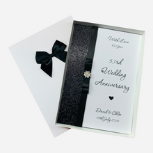 Load image into Gallery viewer, 53rd Wedding Anniversary Card - Plastic 53 Year Fifty Third Anniversary - 18 Colour Coice - Luxury Bow
