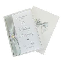 Load image into Gallery viewer, 54th Wedding Anniversary Card - Glass 54 Year Fifty Fourth Anniversary Luxury Greeting Personalised
