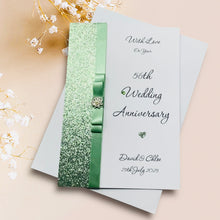 Load image into Gallery viewer, 56th Wedding Anniversary Card - Day 56 Year Fifty Sixth Anniversary - 18 Colour Coice - Luxury Bow
