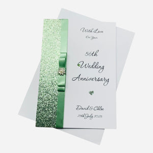 56th Wedding Anniversary Card - Day 56 Year Fifty Sixth Anniversary - 18 Colour Coice - Luxury Bow