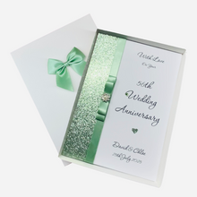 Load image into Gallery viewer, 56th Wedding Anniversary Card - Day 56 Year Fifty Sixth Anniversary - 18 Colour Coice - Luxury Bow
