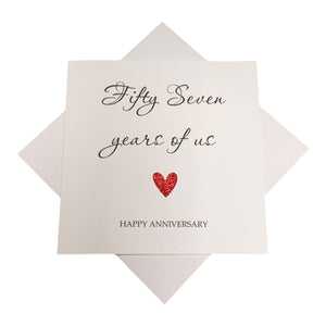 57th Anniversary Card - 57 Years Greeting Card Personalised - Year Of Us