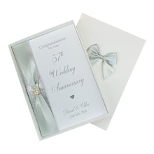 Load image into Gallery viewer, 57th Wedding Anniversary Card - Night 57 Year Fifty Seventh Anniversary Luxury Greeting Personalised
