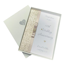 Load image into Gallery viewer, 58th Wedding Anniversary Card - Faith &amp; Hope 58 Year Fifty Eighth Anniversary -14 Colour Coice - Luxury Bow
