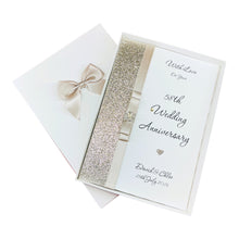 Load image into Gallery viewer, 58th Wedding Anniversary Card - Faith &amp; Hope 58 Year Fifty Eighth Anniversary - 18 Colour Coice - Luxury Bow

