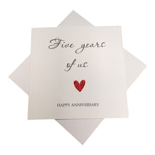 Load image into Gallery viewer, 5th Anniversary Card - Wood 5 Years Greeting Card Personalised - Year Of Us
