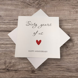 60th Anniversary Card - Diamond 60 Years Greeting Card Personalised - Year Of Us