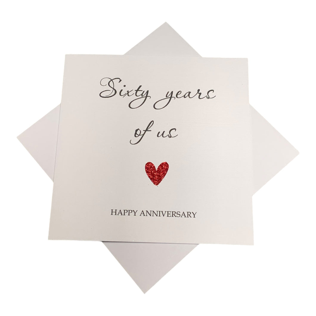 60th Anniversary Card - Diamond 60 Years Greeting Card Personalised - Year Of Us