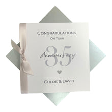 Load image into Gallery viewer, 35th Wedding Anniversary Card - Coral 35 Year Thirty Fifth Greeting Card, Gift for Wife Husband Parents - 17 Colours- Ribbon Number

