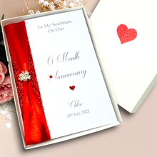 Load image into Gallery viewer, 6 Month Anniversary Card - Wedding Anniversary Luxury Greeting Card, Personalised
